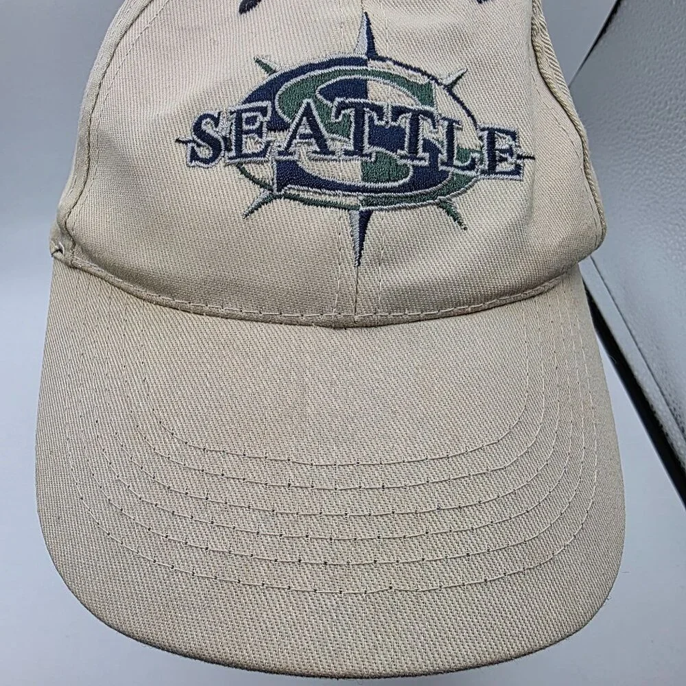 Pier 55 Shirt Company Seattle Adjustable Snapback Hat Beige One Size Casual Cap